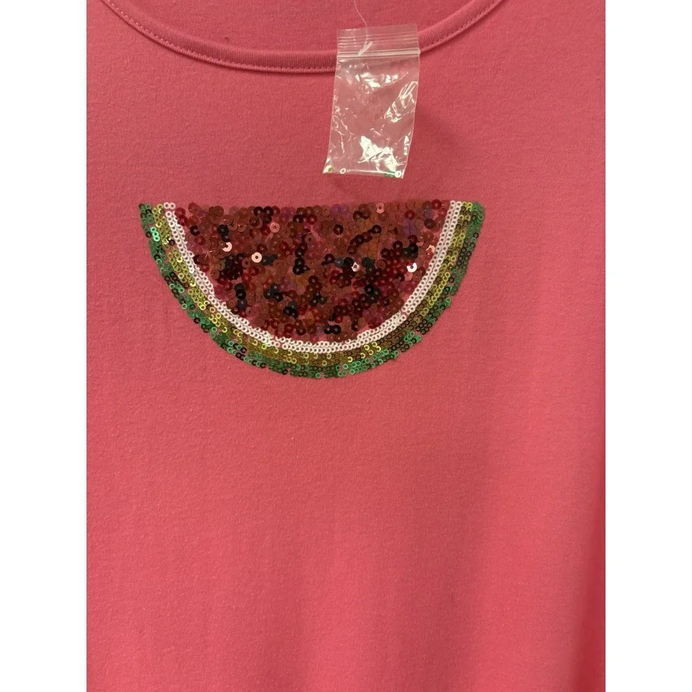 Watermelon Tank Maxi Dress Sz 1X Quacker Factory Pink Summer Party Fruit Pool